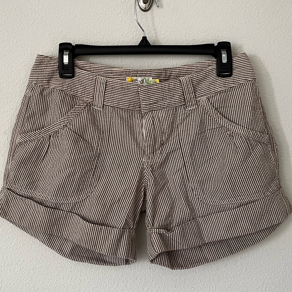 Split pinstripe shorts